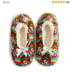 Fancy Nancy girls kids slippers fuzzy babba slipper socks in size M/L 13-4 girls